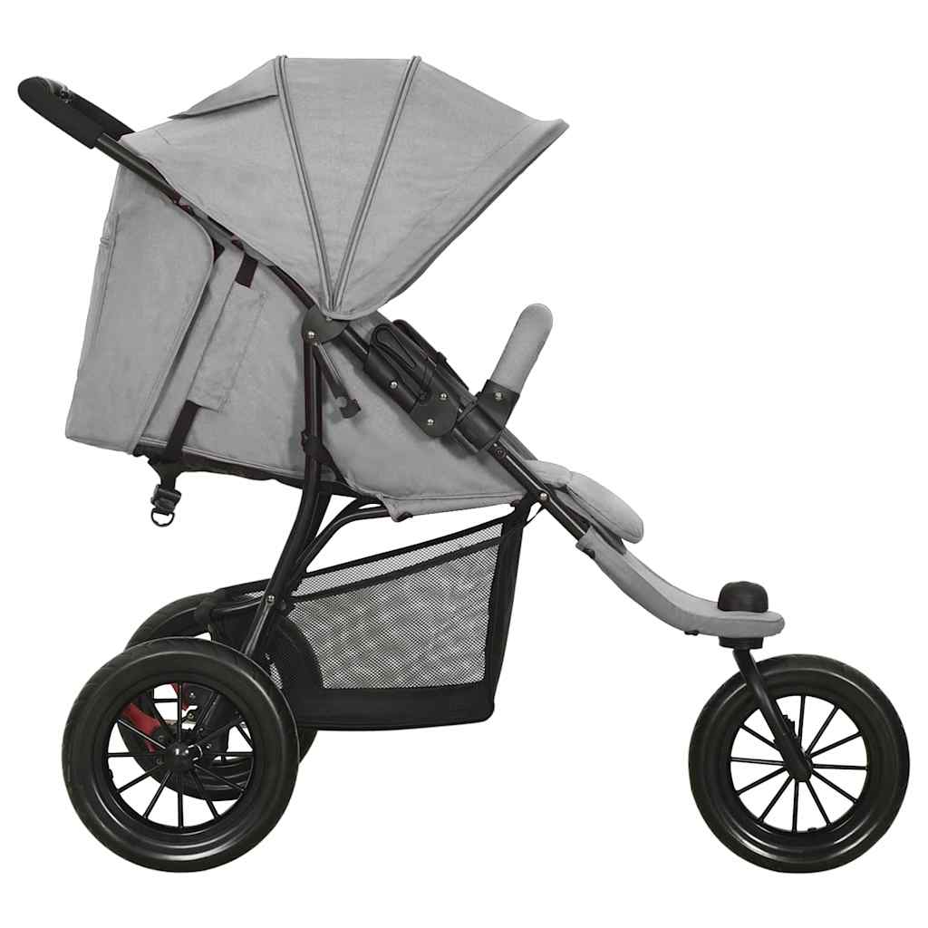 Passeggino Gemellare Grigio Chiaro In Acciaio