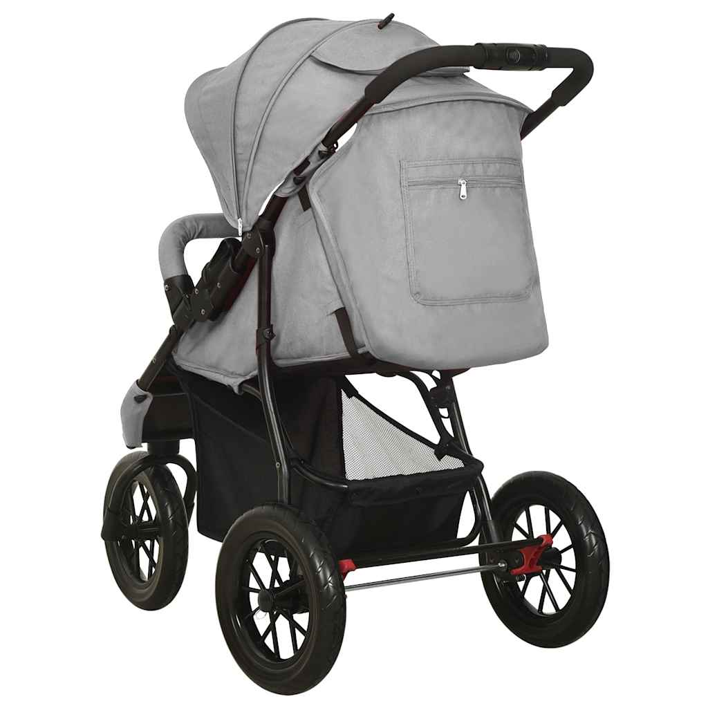 Passeggino Gemellare Grigio Chiaro In Acciaio - Image 6