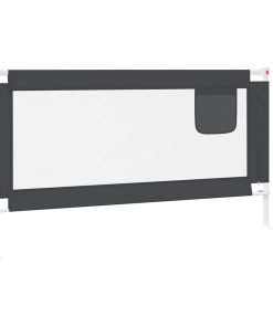 Sponda Letto Sicurezza Bambini Grigio Scuro 160x25 Cm Tessuto