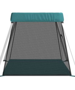 Box Per Bambini Con Materasso Verde Tessuto Di Lino