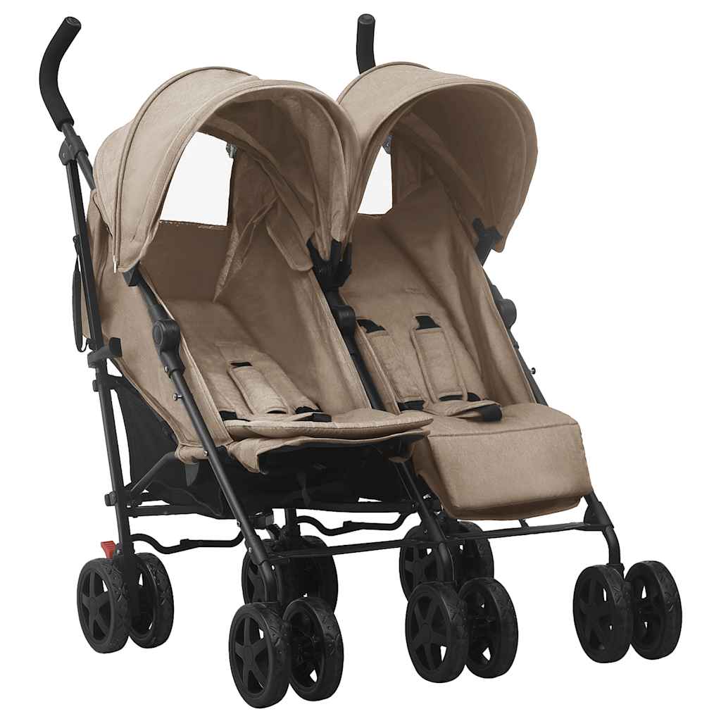 Passeggino Gemellare Grigio Talpa In Acciaio