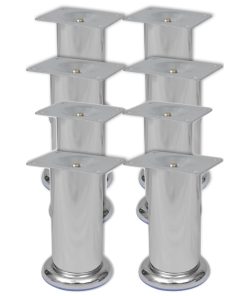 Piedini Rotondi Per Divani 8 Pz Cromati 120 mm
