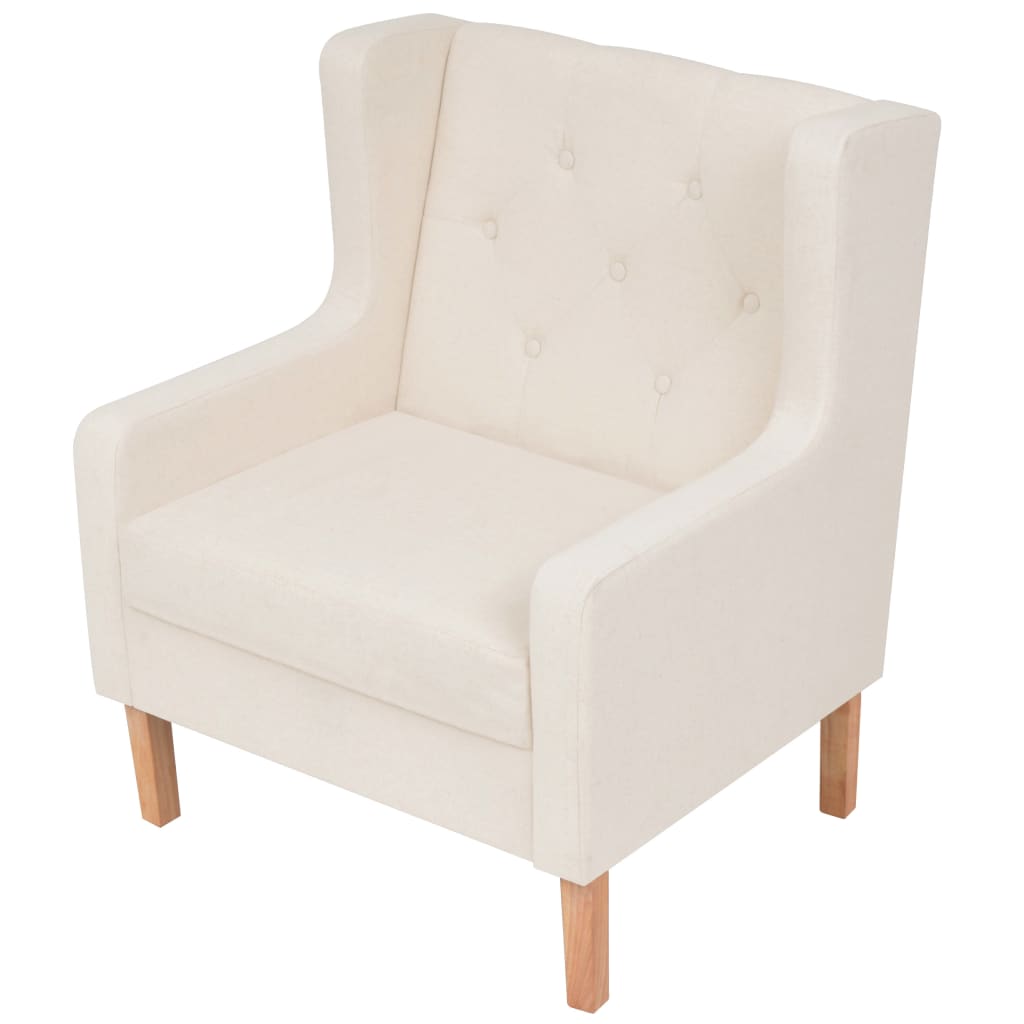 Set Divani 2 Pz In Tessuto Bianco Crema