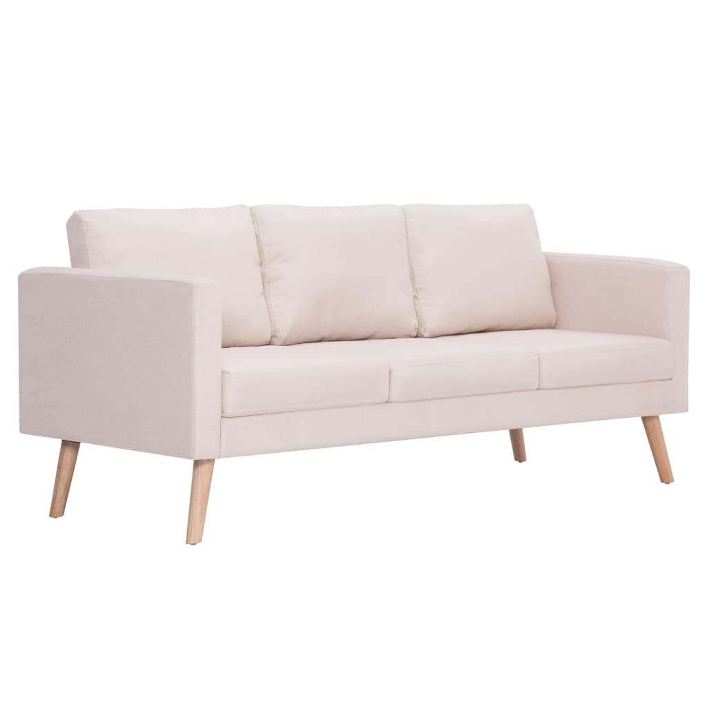 Set Divani 2 Pz In Tessuto Crema