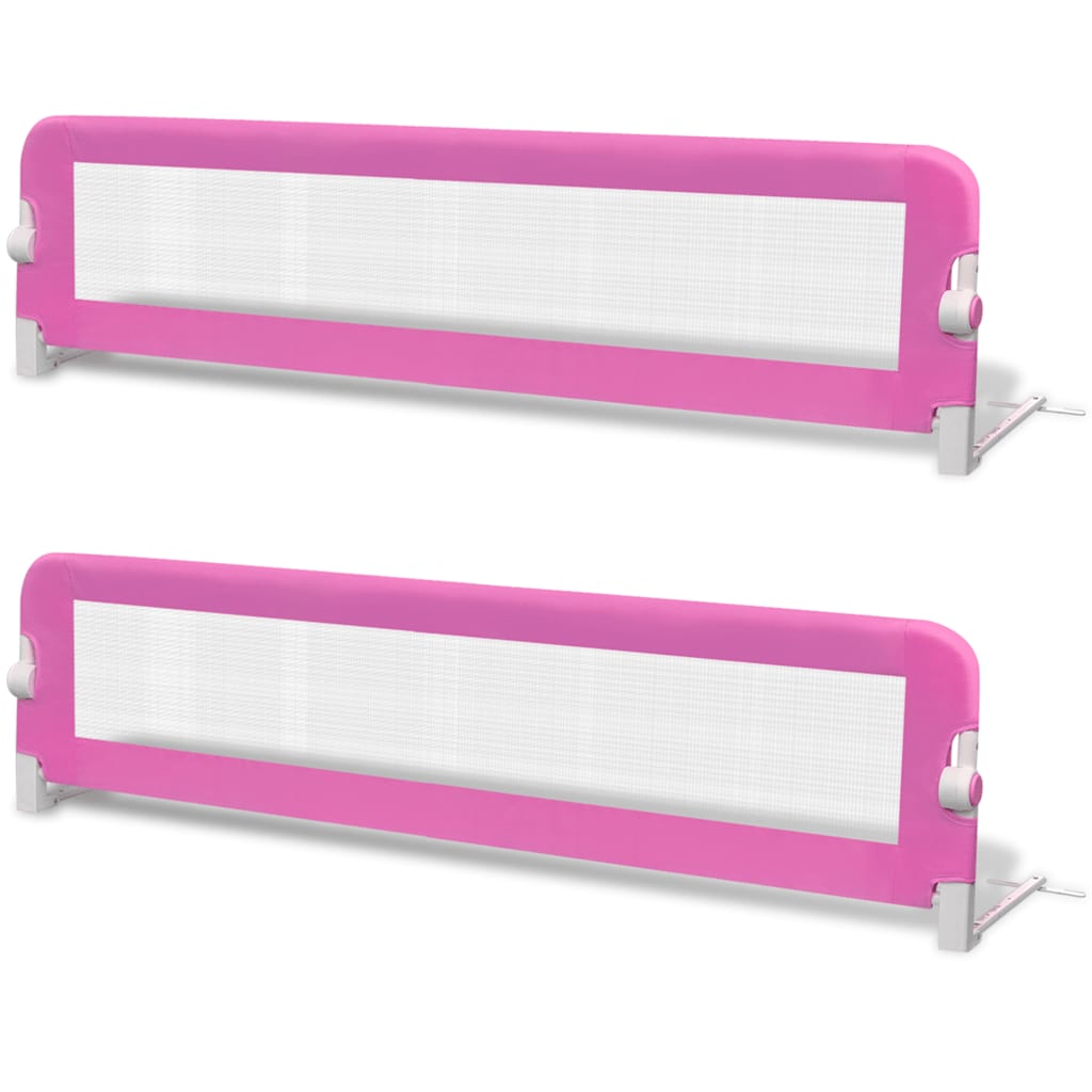 Sponde Letto Per La Sicurezza Dei Bambini 2 Pz Rosa 150x42 cm - Image 4