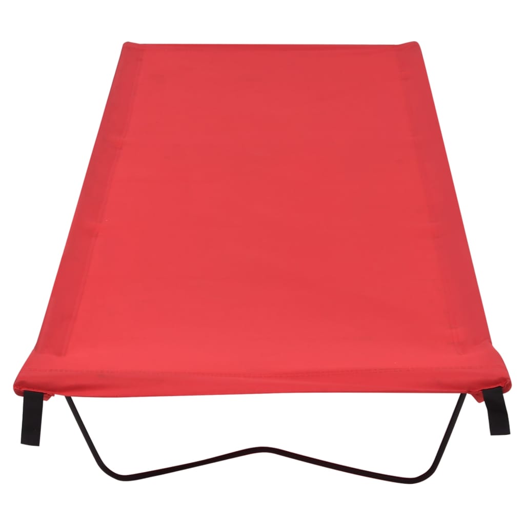 Letto Da Campeggio 180x60x19 Cm Tessuto Oxford E Acciaio Rosso - Image 4