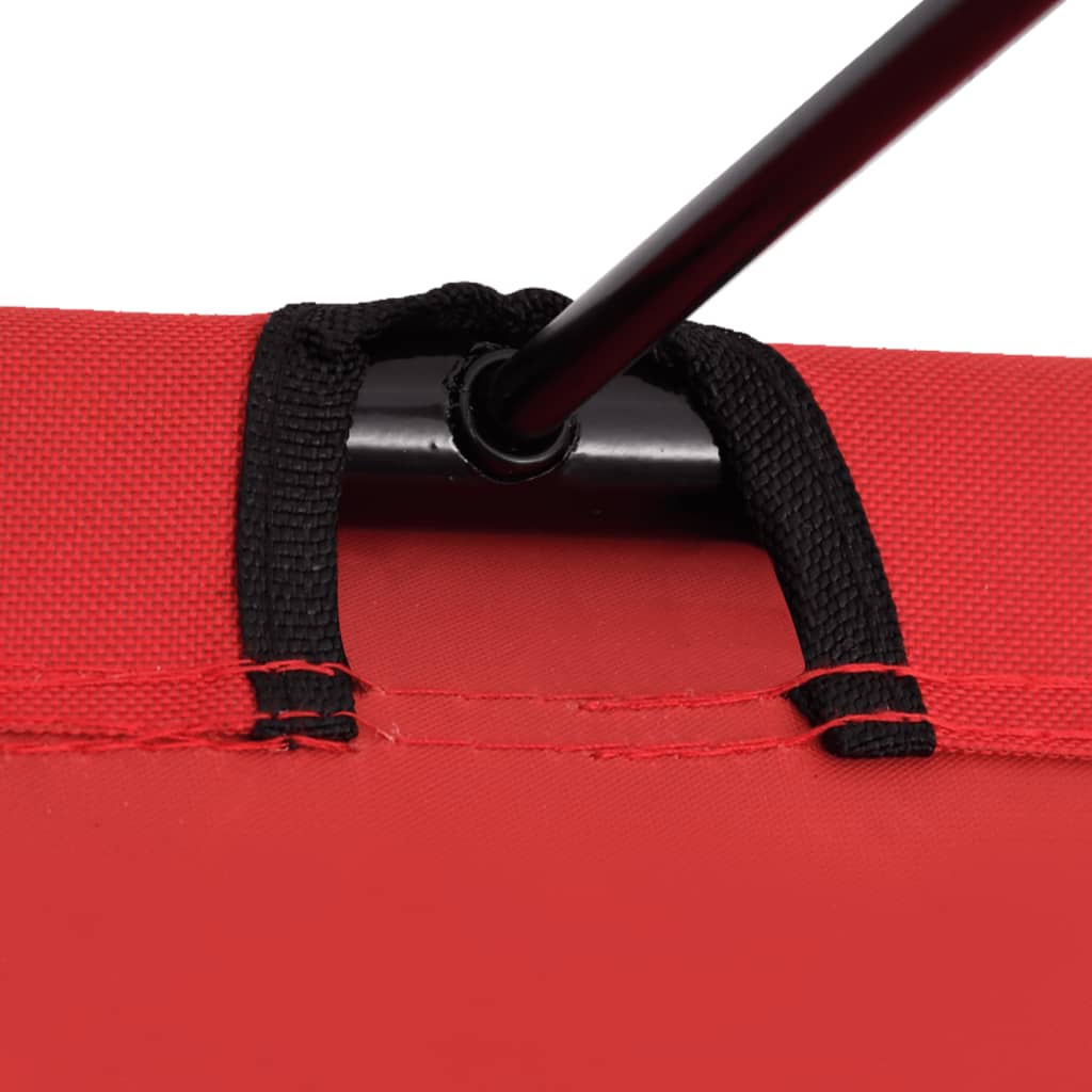 Letto Da Campeggio 180x60x19 Cm Tessuto Oxford E Acciaio Rosso - Image 2