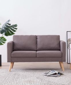 Divano A 2 Posti In Tessuto Grigio Talpa