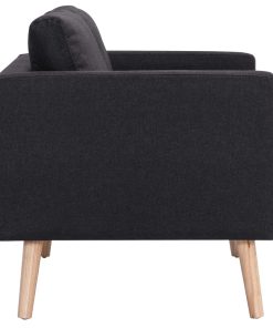 Divano A 3 Posti In Tessuto Nero