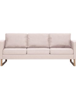 Divano A 3 Posti In Tessuto Crema