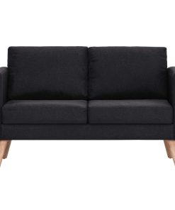 Divano A 2 Posti In Tessuto Nero