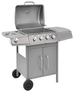 Griglia Barbecue A Gas 4+1 Fornelli Argento