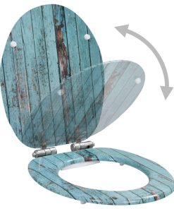 Copriwater 2 Pz Con Chiusura Ammortizzata In Mdf Legno Anticato