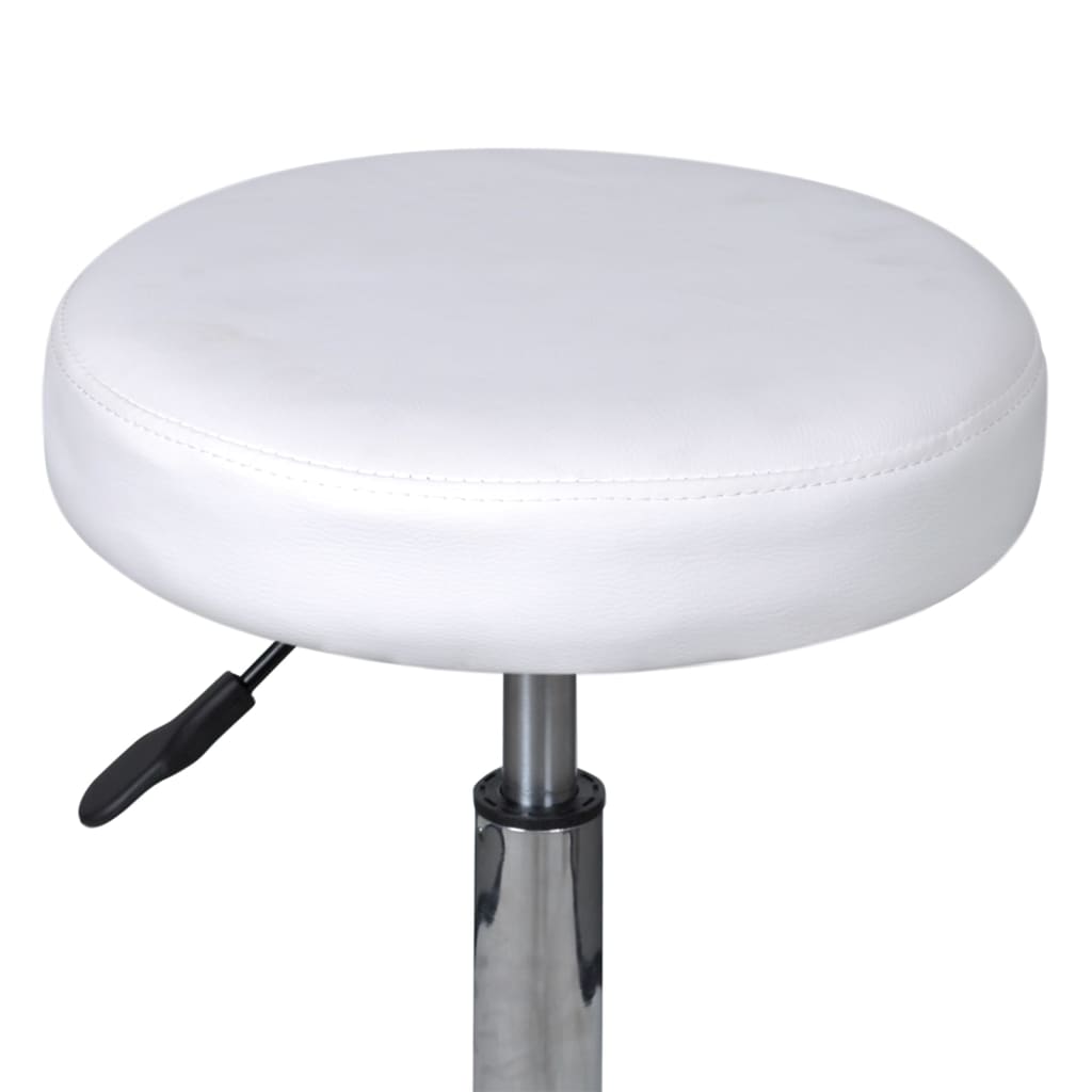 Sgabelli Da Ufficio 2 Pz Bianchi 35,5x84 Cm In Similpelle