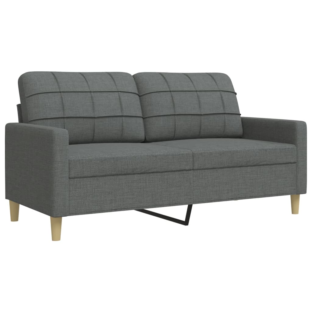 Set Di Divani 2 Pz Grigio Scuro In Tessuto
