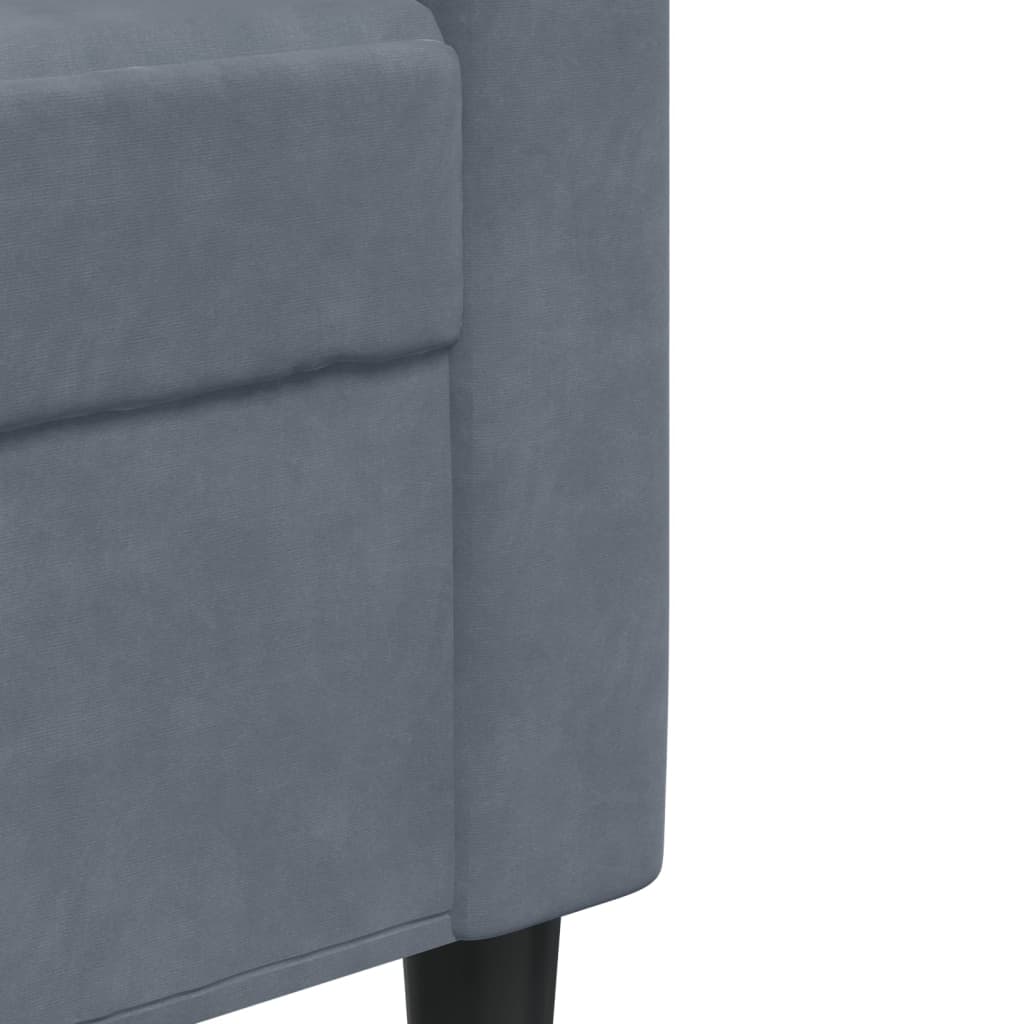 Set Di Divani 2 Pz Con Cuscini Grigio Scuro In Velluto - Image 4