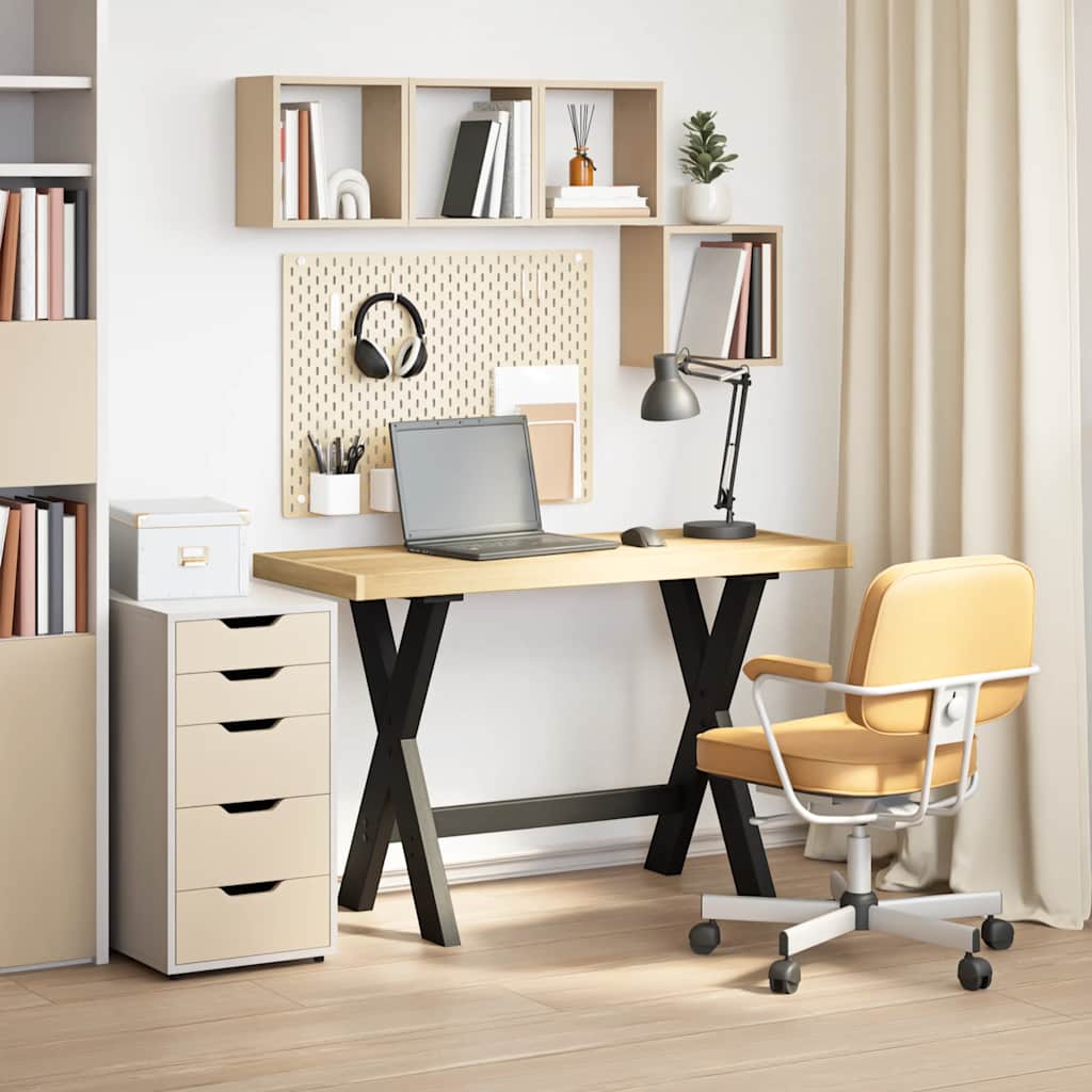 Scrivania Noain Gambe A Forma Di X 120x50x75 Cm Legno Massello - Image 5