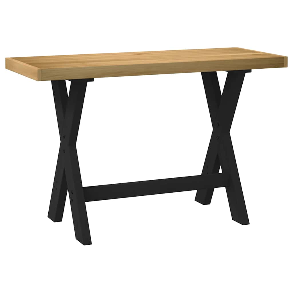 Scrivania Noain Gambe A Forma Di X 120x50x75 Cm Legno Massello - Image 2