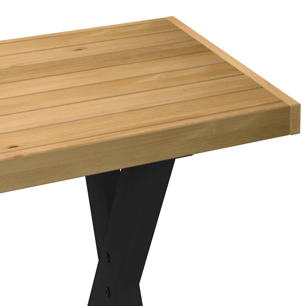 Scrivania Noain Gambe A Forma Di X 120x50x75 Cm Legno Massello - Image 3