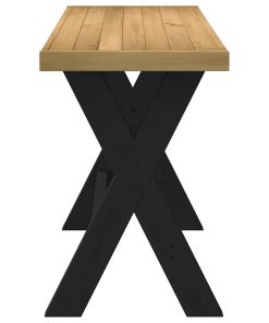 Scrivania Noain Gambe A Forma Di X 120x50x75 Cm Legno Massello