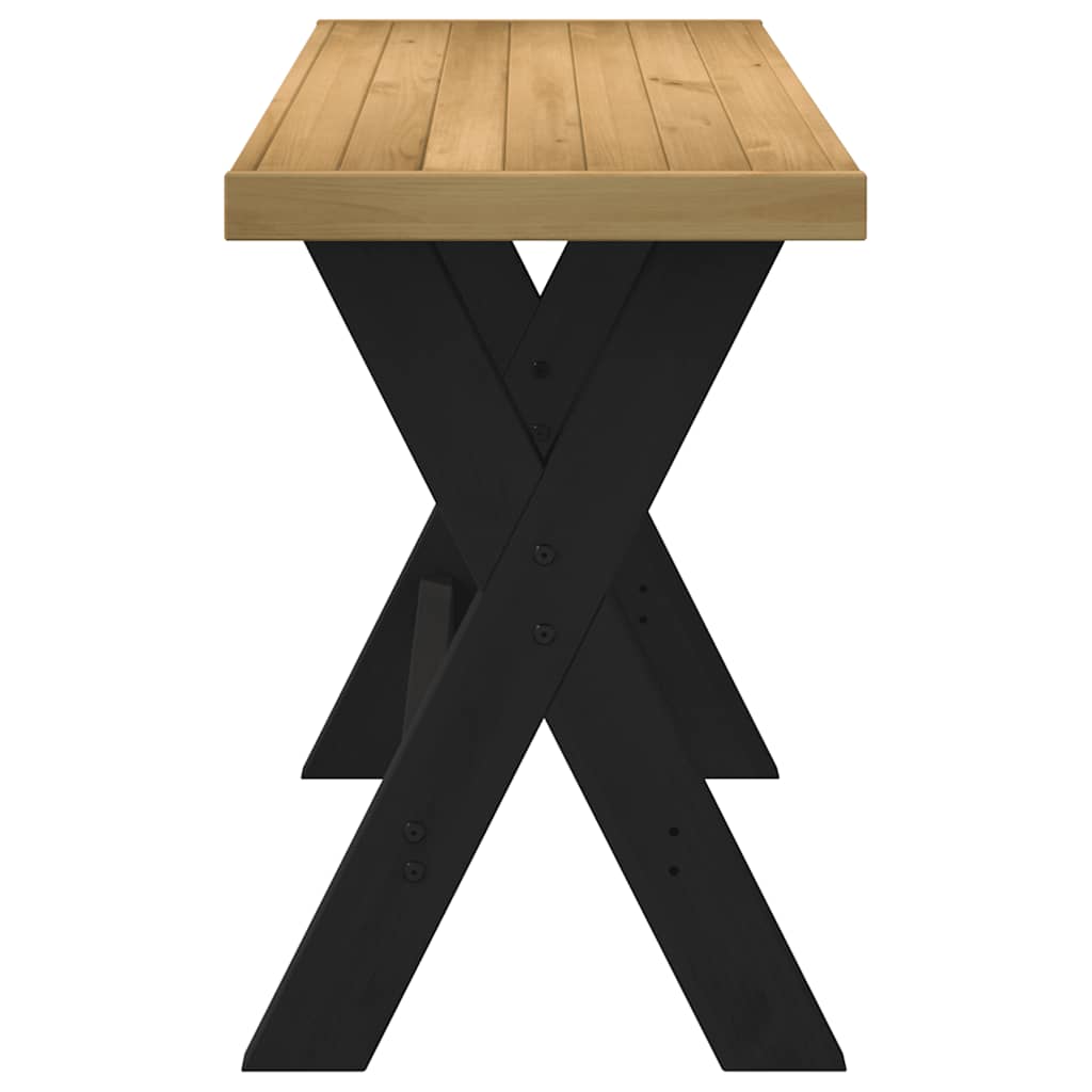 Scrivania Noain Gambe A Forma Di X 120x50x75 Cm Legno Massello