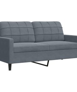 Set Di Divani 3 Pz Con Cuscini Grigio Scuro In Velluto