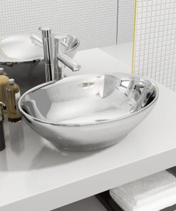 Lavandino 40x33x13,5 Cm In Ceramica Argento