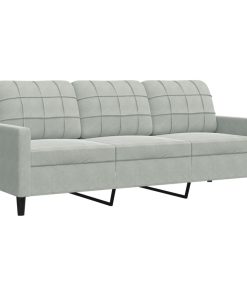 Set Di Divani 2 Pz Con Cuscini E Rinforzi Grigio Chiaro Velluto