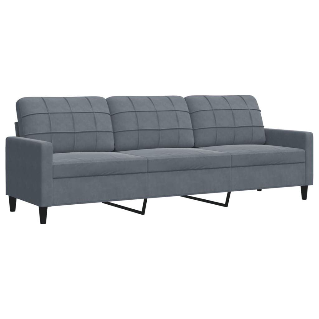 Set Di Divani 2 Pz Con Cuscini E Rinforzi Grigio Scuro Velluto
