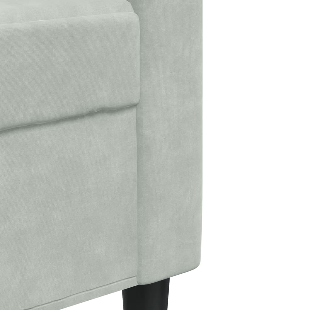 Set Di Divani 2 Pz Con Cuscini Grigio Chiaro In Velluto - Image 4