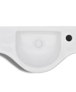 Lavandino Bagno In Ceramica Con Foro Per Rubinetto Bianco