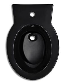 Bidè Rotondo In Ceramica Di Alta Qualità Con Piede Nero