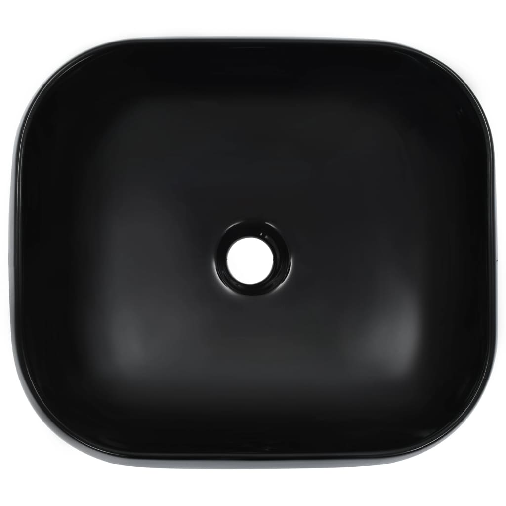 Lavandino 44,5x39,5x14,5 Cm In Ceramica Nero
