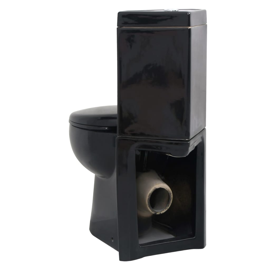 Vaso Wc In Ceramica Da Bagno Ad Angolo Nero - Image 5