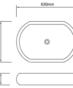 Lavandino Da Bagno In Ceramica Ovale Nero