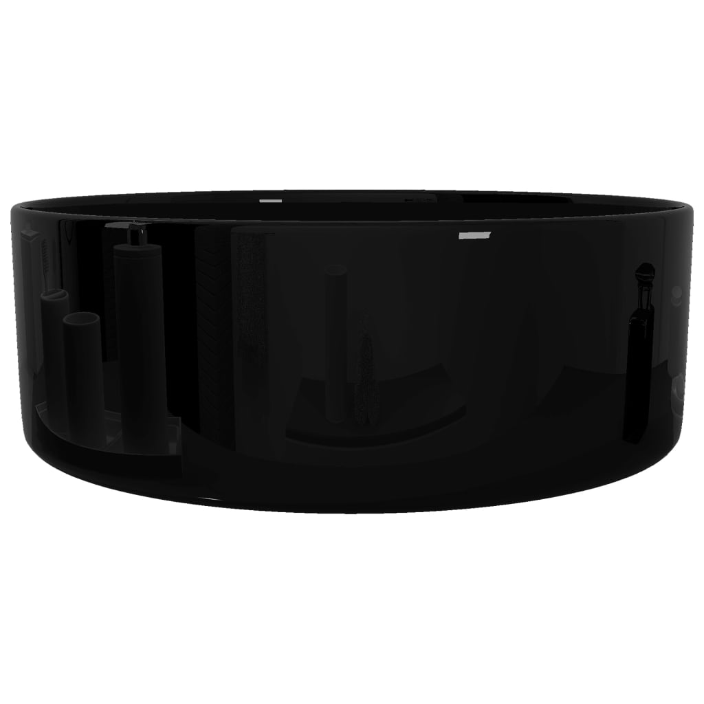 Lavandino Tondo In Ceramica Nero 40 X 15 cm - Image 3