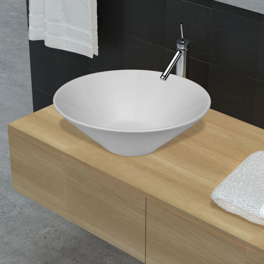 Lavello Da Bagno In Ceramica Porcellana Bacino Bianco