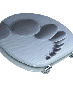 Sedile Wc In Mdf Con Coperchio Design Pietre