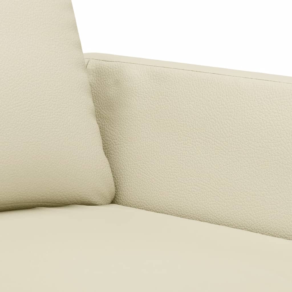 Set Di Divani 2 Pz Con Cuscini Crema In Similpelle