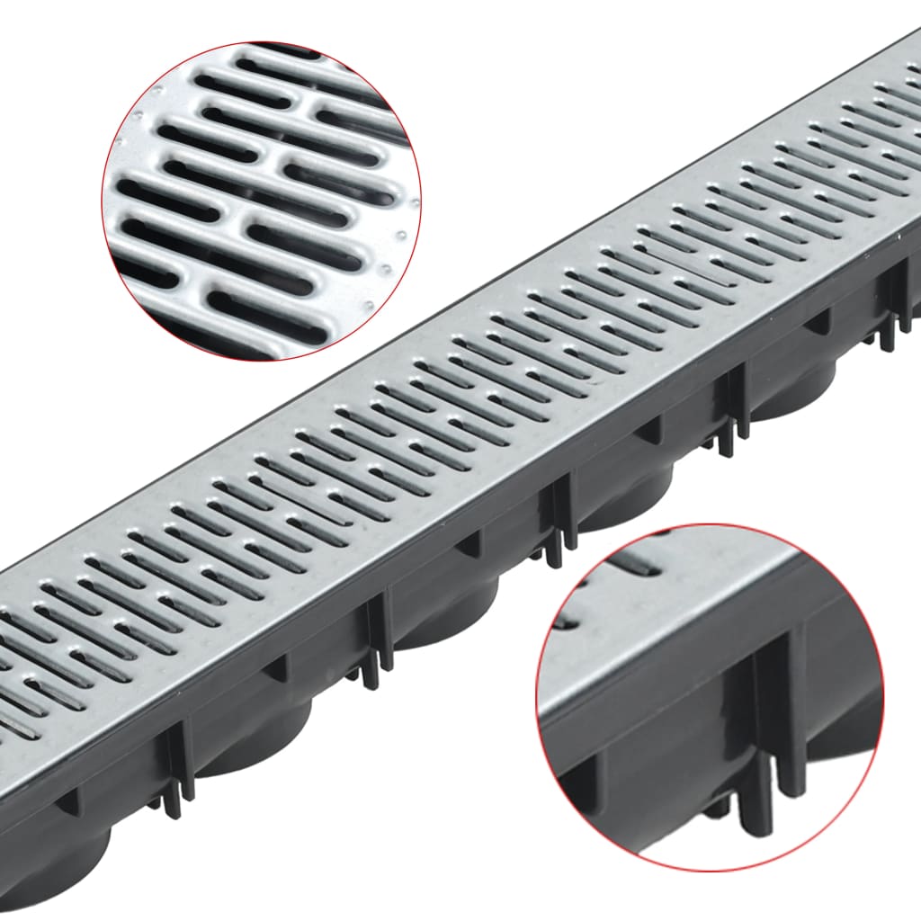 Canalette Di Drenaggio 3 Pz Acciaio Zincato 3 M