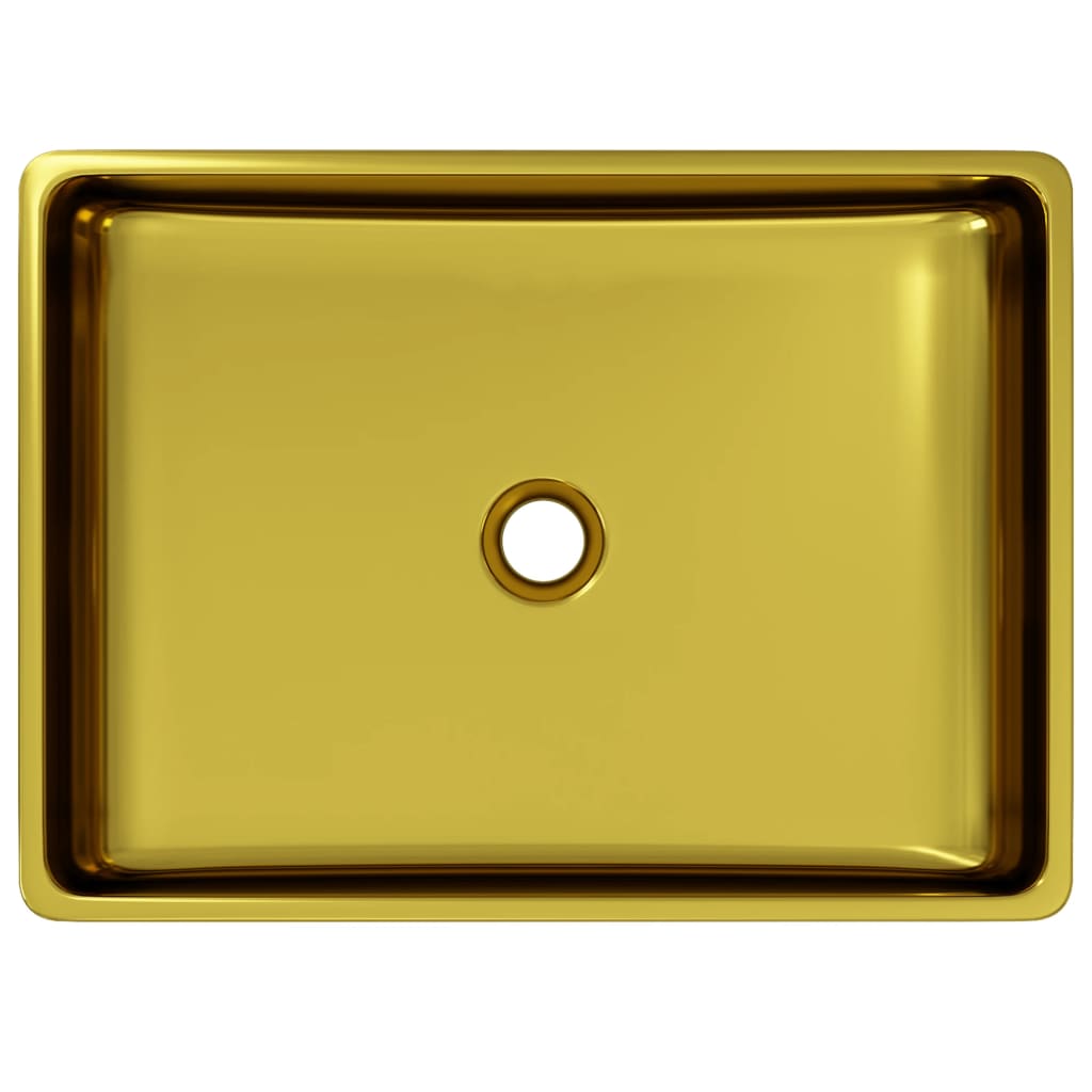 Lavandino 41x30x12 Cm In Ceramica Oro