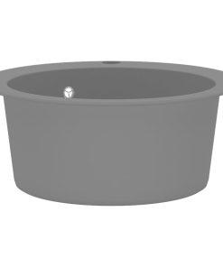 Lavello Da Cucina In Granito Vasca Singola Rotondo Grigio