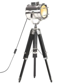 Lampada A Treppiede A Pavimento Nera In Legno Di Mango 69 cm