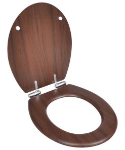 Sedile Wc Mdf Coperchio Chiusura Ammortizzata Semplice Marrone