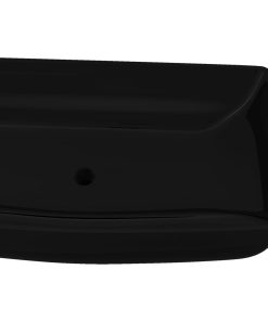 Lavandino Da Bagno In Ceramica Nera Rettangolare