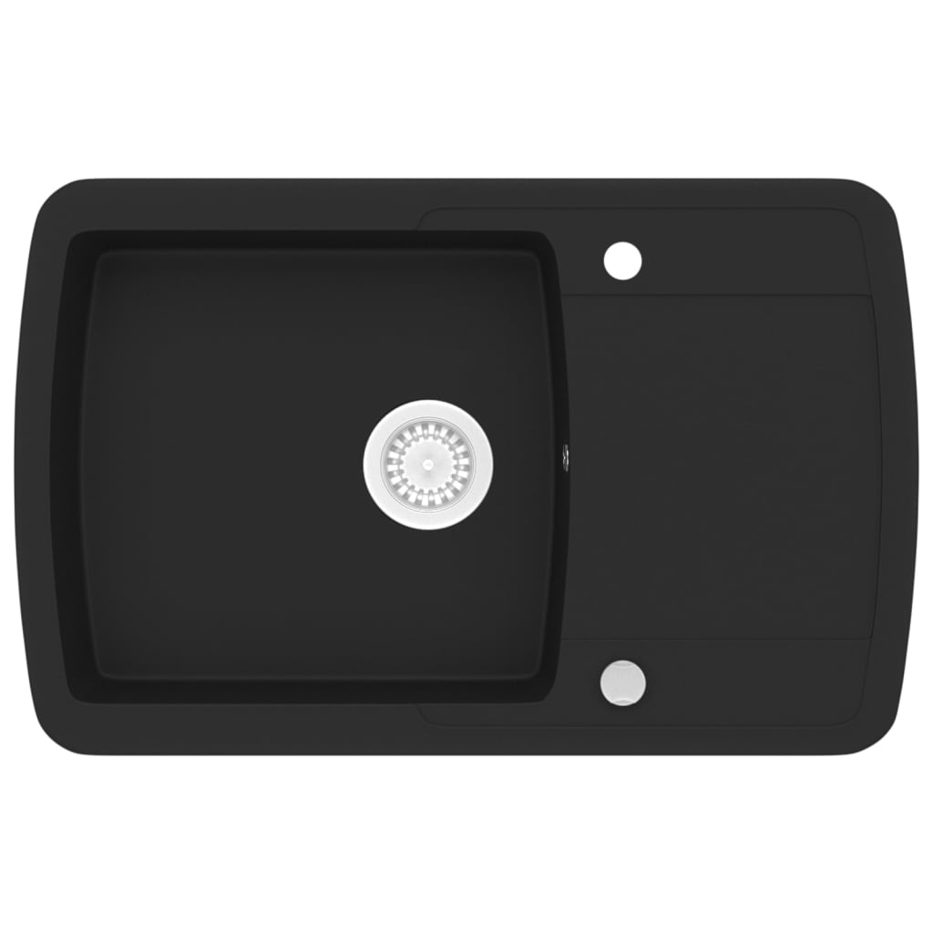 Lavello Da Cucina In Granito Vasca Singola Nero - Image 3