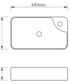 Lavandino Bagno In Ceramica Bianca Con Foro Per Rubinetto