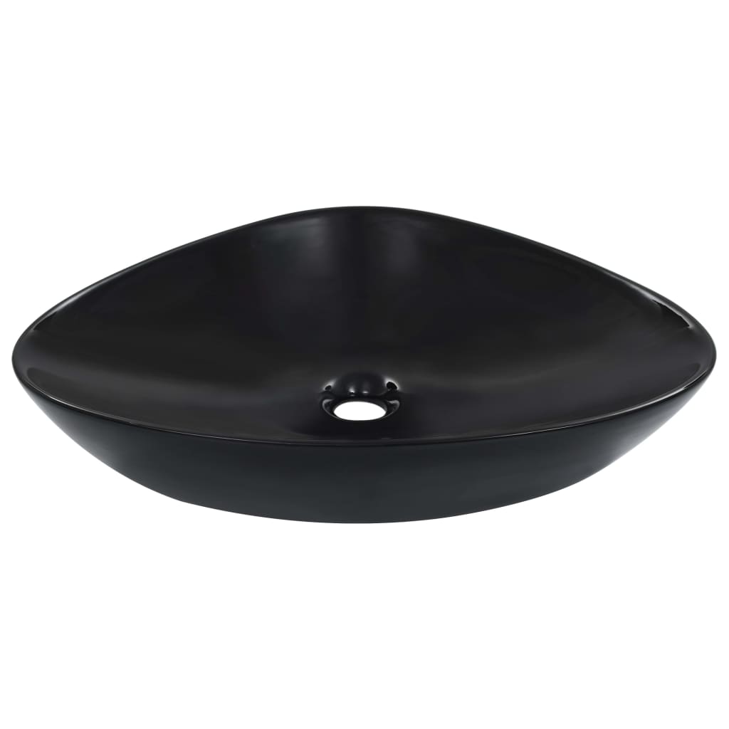 Lavandino 58,5x39x14 Cm In Ceramica Nero