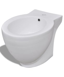 Bidè Rotondo Bianco Con Piede Di Alta Qualità In Ceramica