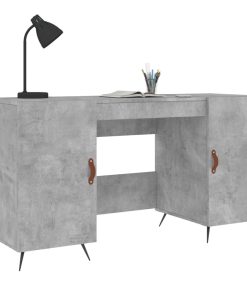 Scrivania Grigio Cemento 140x50x75 Cm In Legno Multistrato
